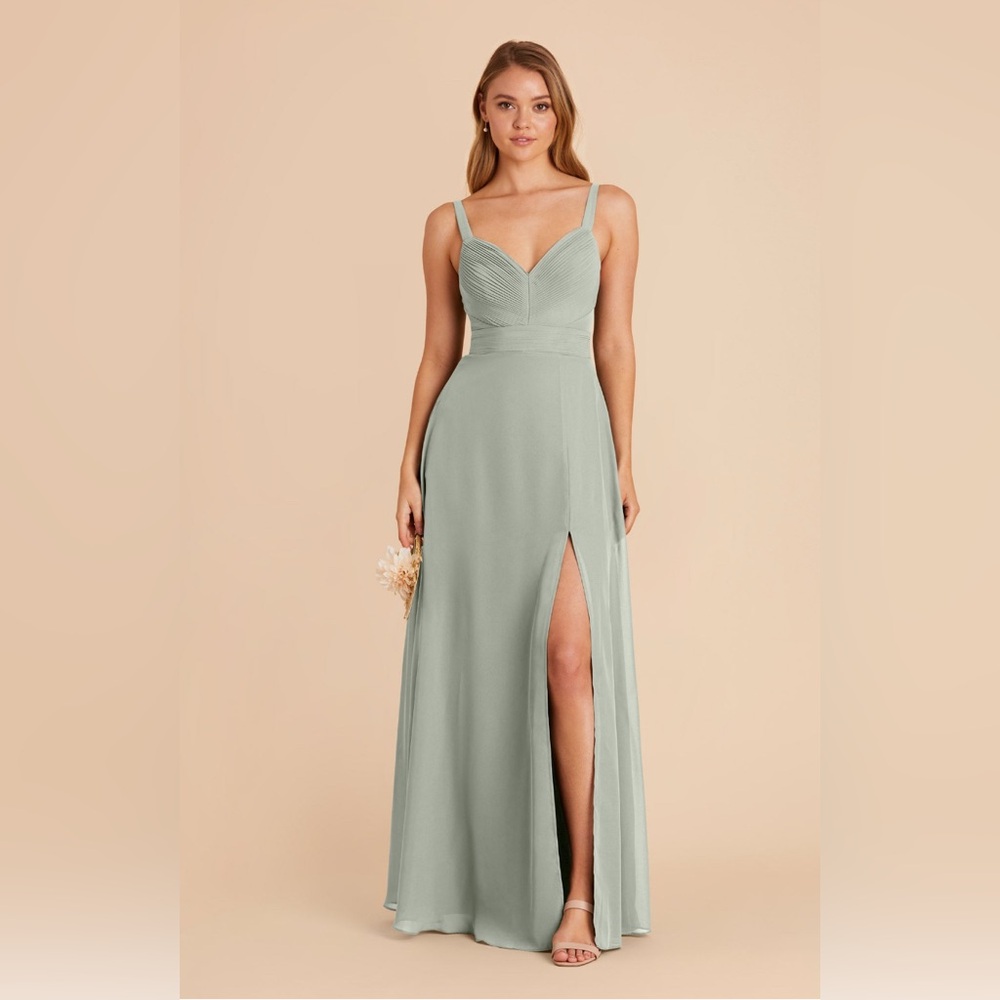 Birdy Grey Deborah Chiffon Dress Sage Green Sz M Bridesmaid Formal Gown